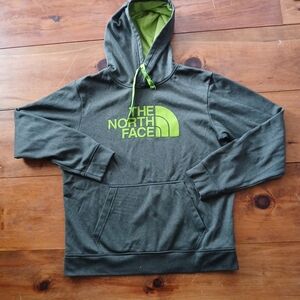 The North Face TNF Big Logo Green Neon Mens Hoodie Hooded Pullover Jacket M